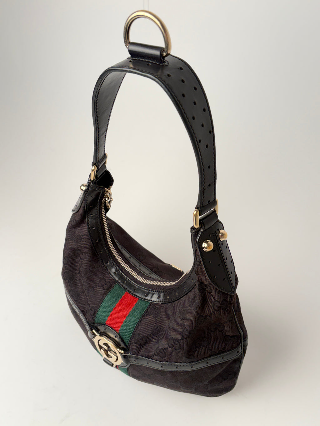 Gucci GG Reins Web Small Hobo