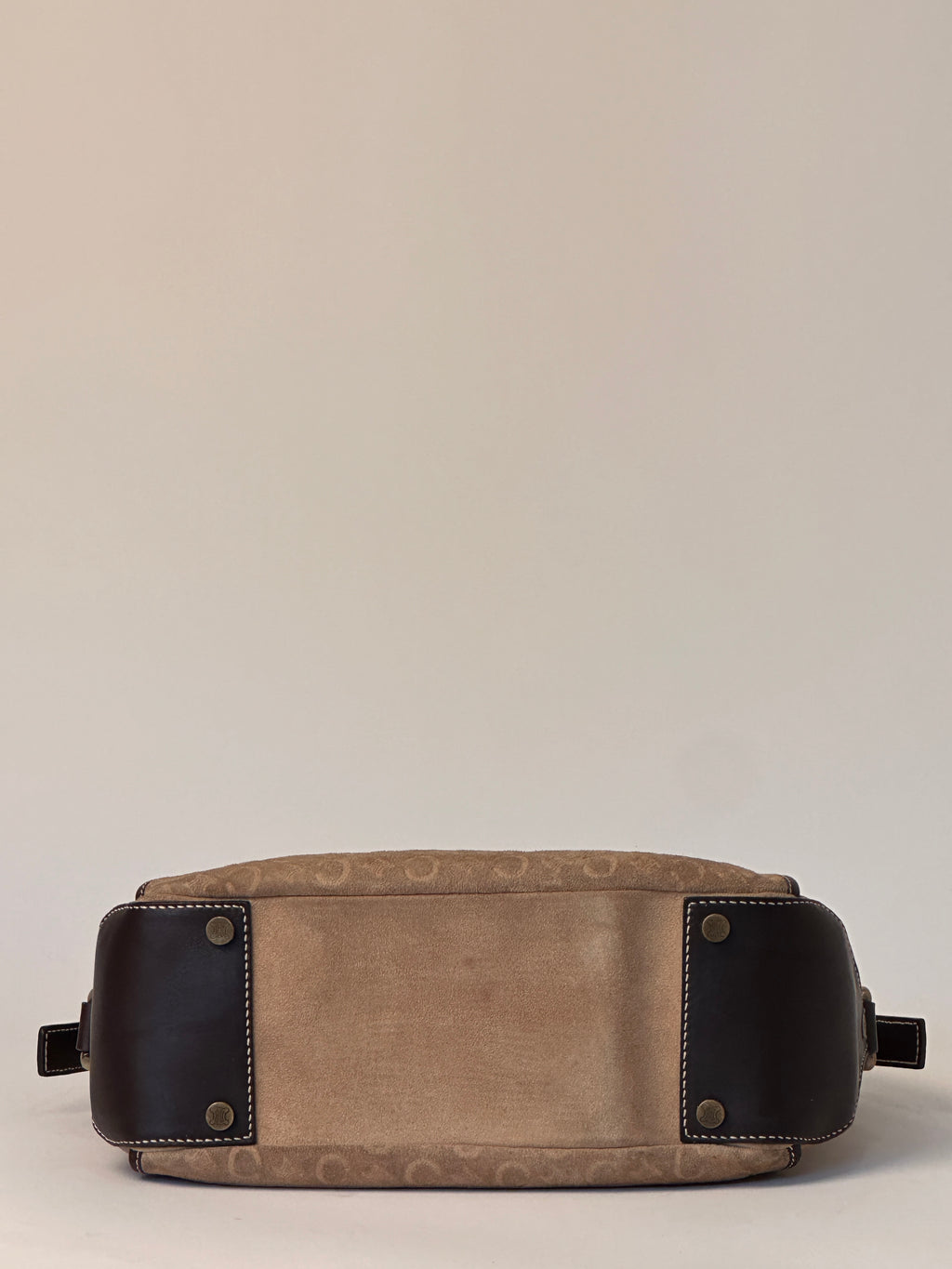 Celine Romy Hobo Shoulder bag in Macadame Monogram Brown Suede