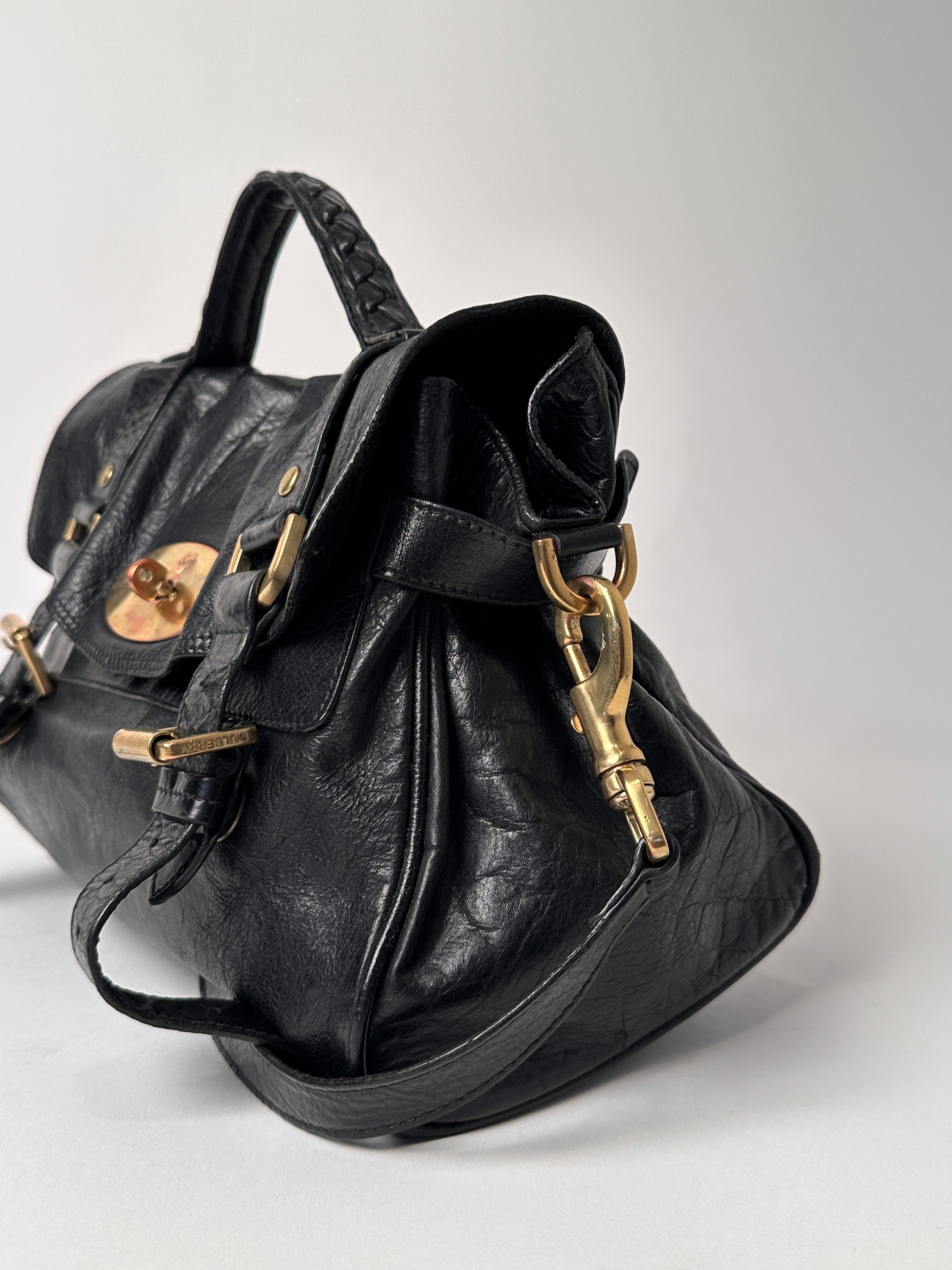 Mulberry Alexa Black Leather Handbag