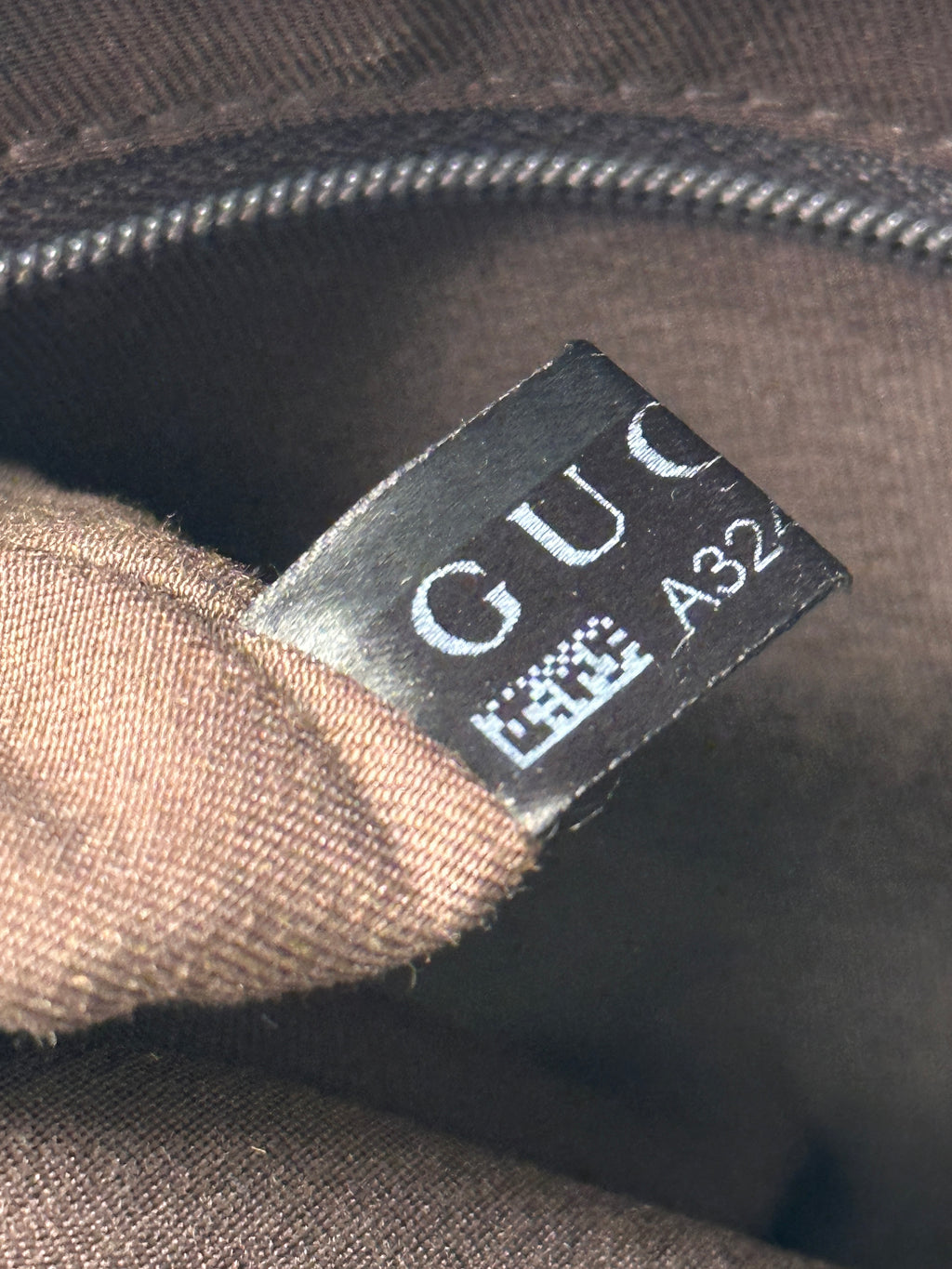 Gucci D-Ring Golden Brown Monogram Canvas Leather Handbag