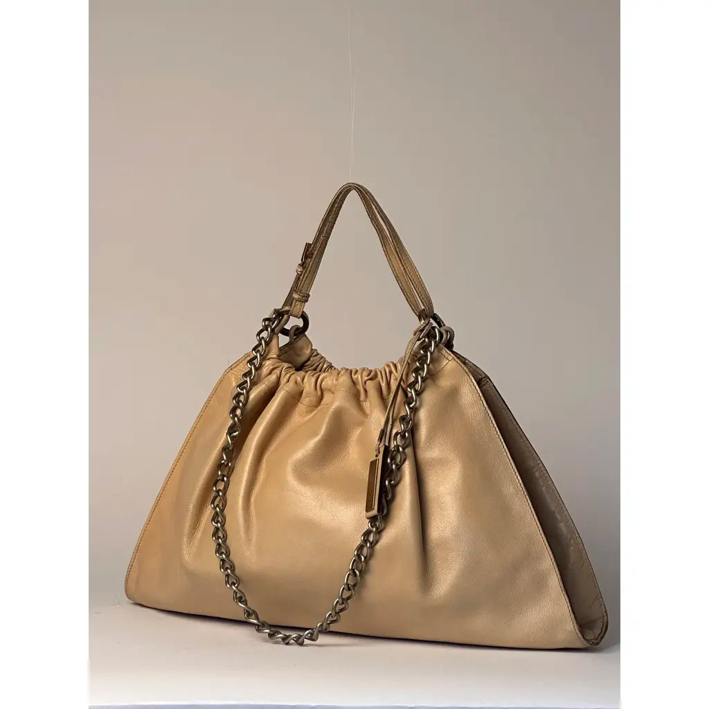 Gucci Jockey Brown Mustard Hobo Leather Handbag designed by Tom Ford