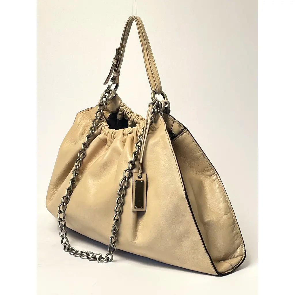 Gucci Jockey Brown Mustard Hobo Leather Handbag designed by Tom Ford