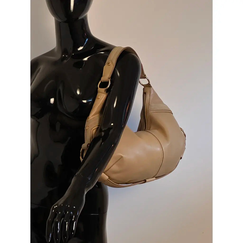 Yves Saint Laurent Mombasa Beige Leather Shoulderbag