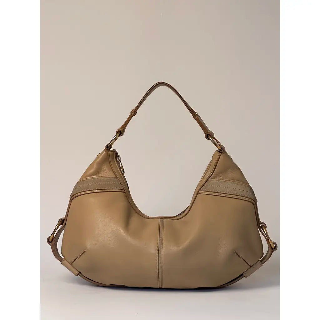 Yves Saint Laurent Mombasa Beige Leather Shoulderbag