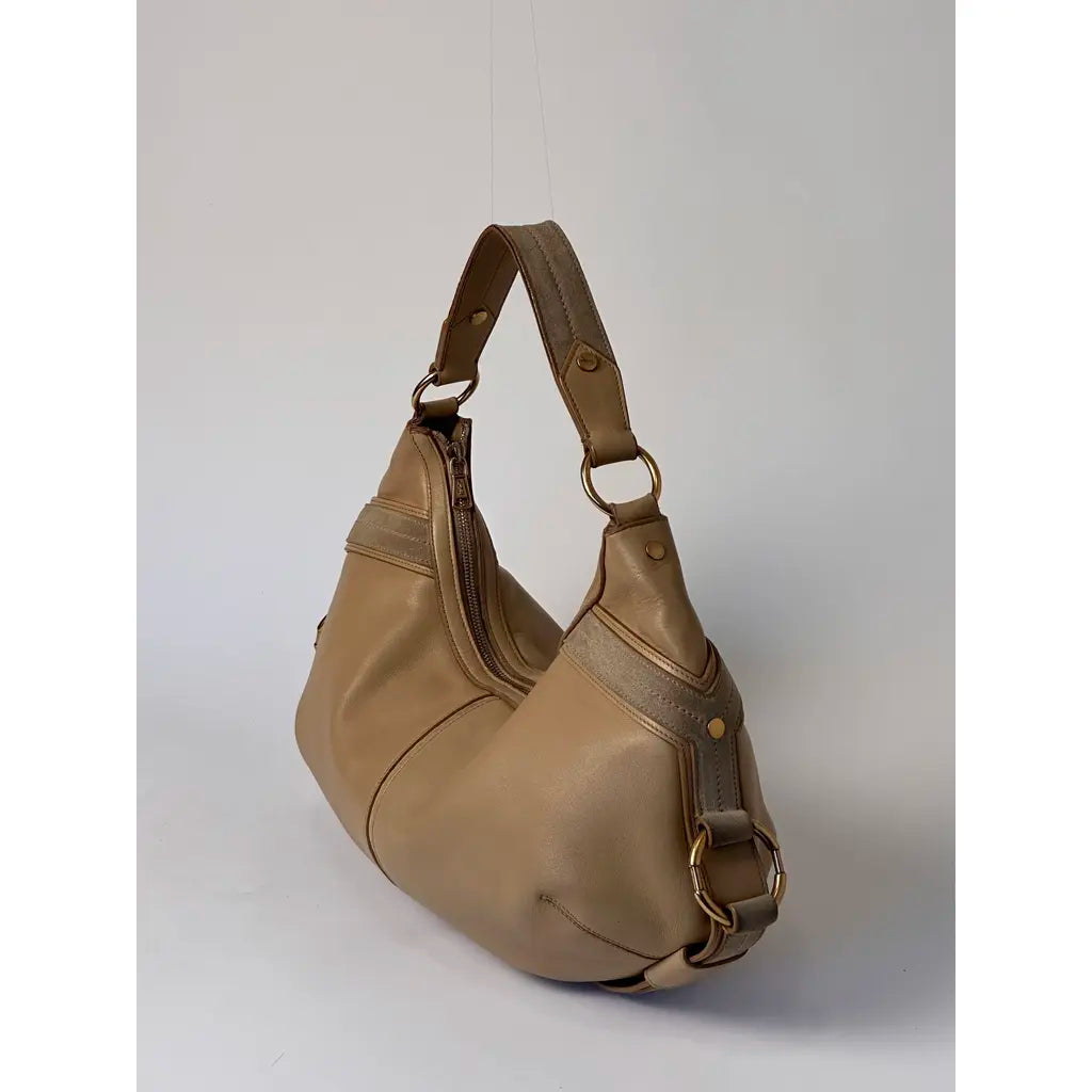 Yves Saint Laurent Mombasa Beige Leather Shoulderbag