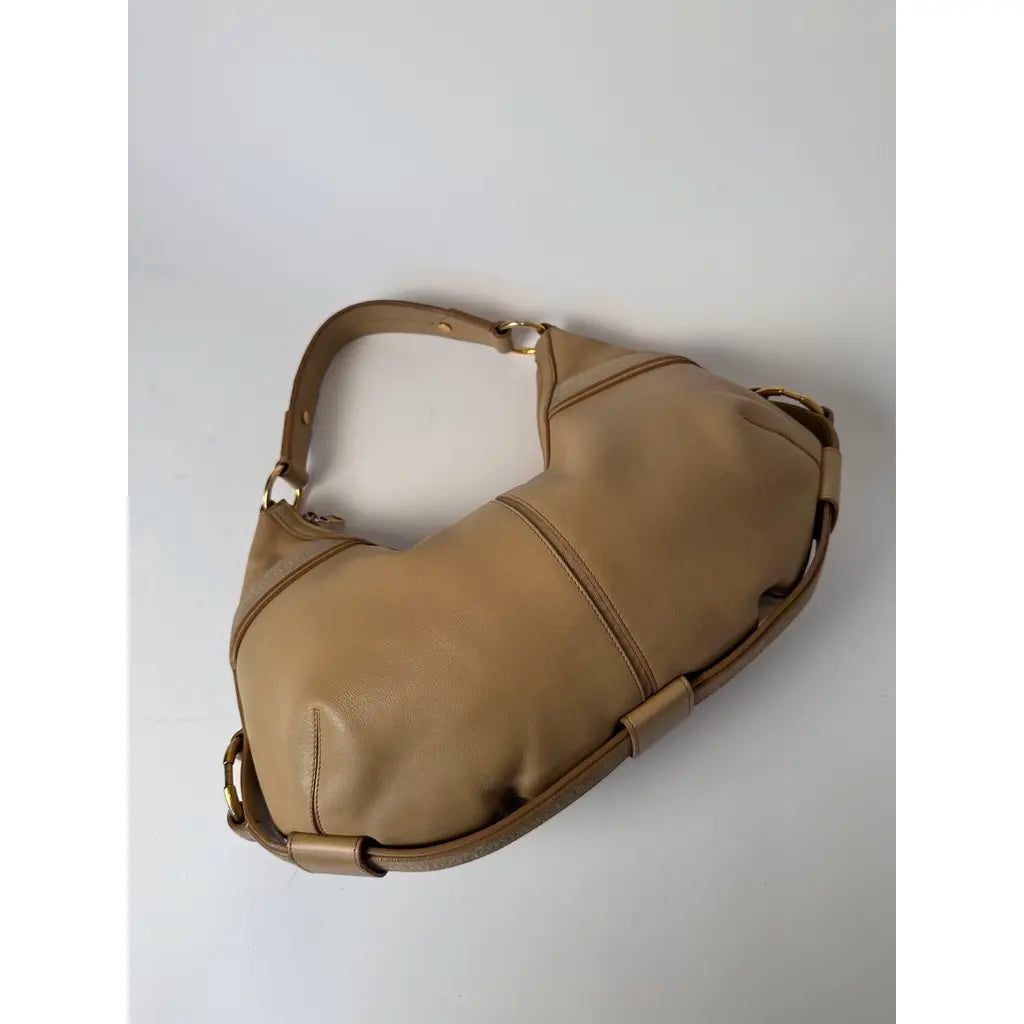 Yves Saint Laurent Mombasa Beige Leather Shoulderbag