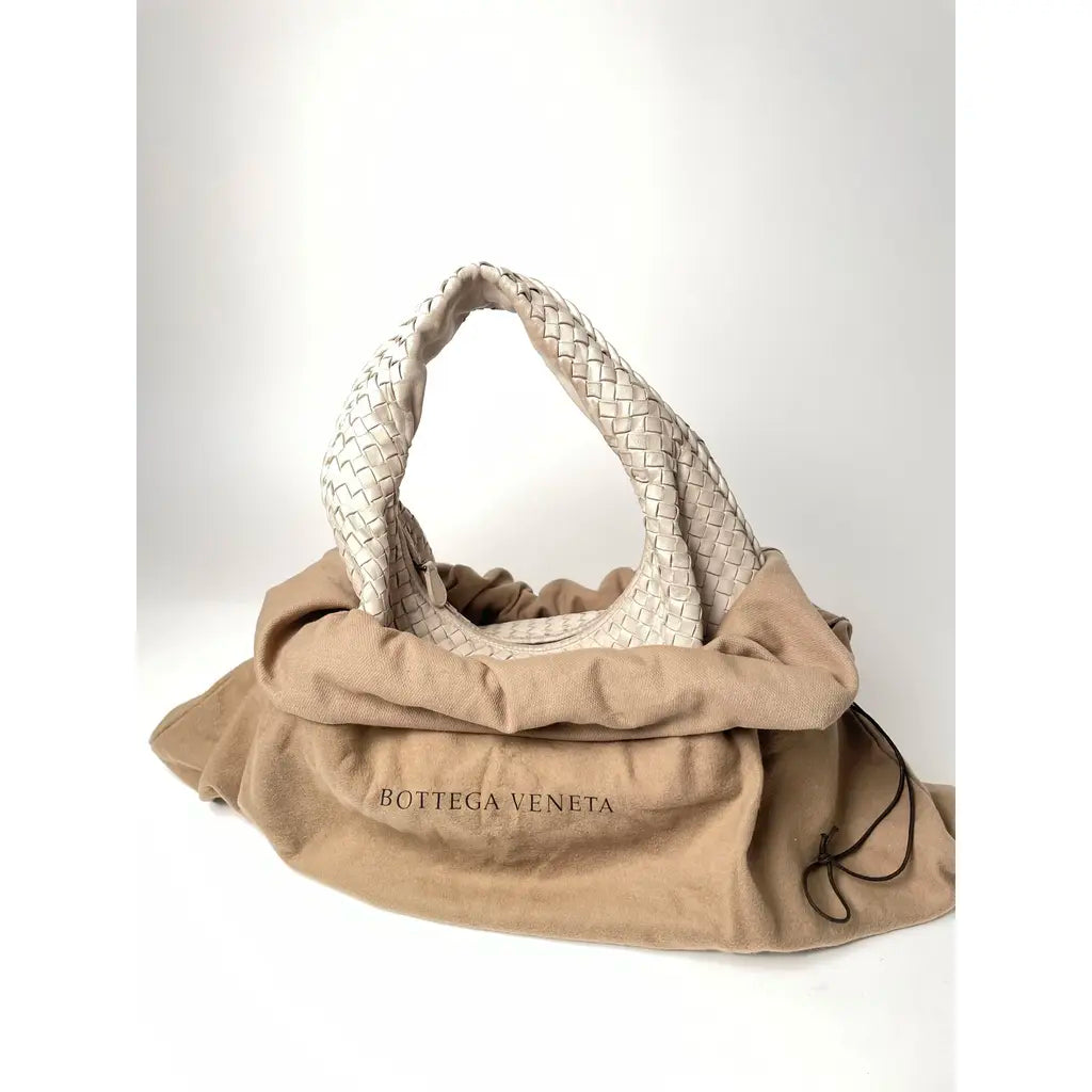 Bottega Veneta Large Beige White Veneta Hobo