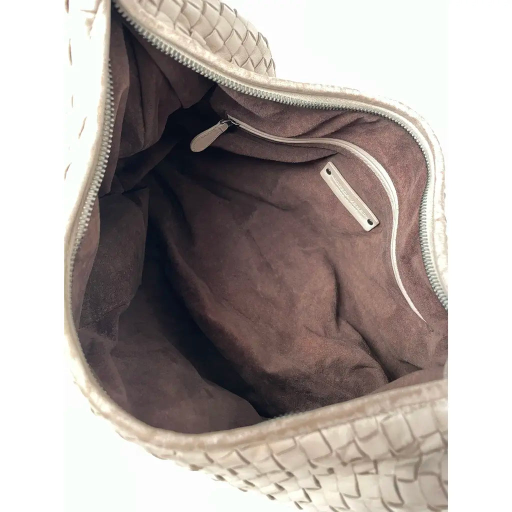 Bottega Veneta Large Beige White Veneta Hobo