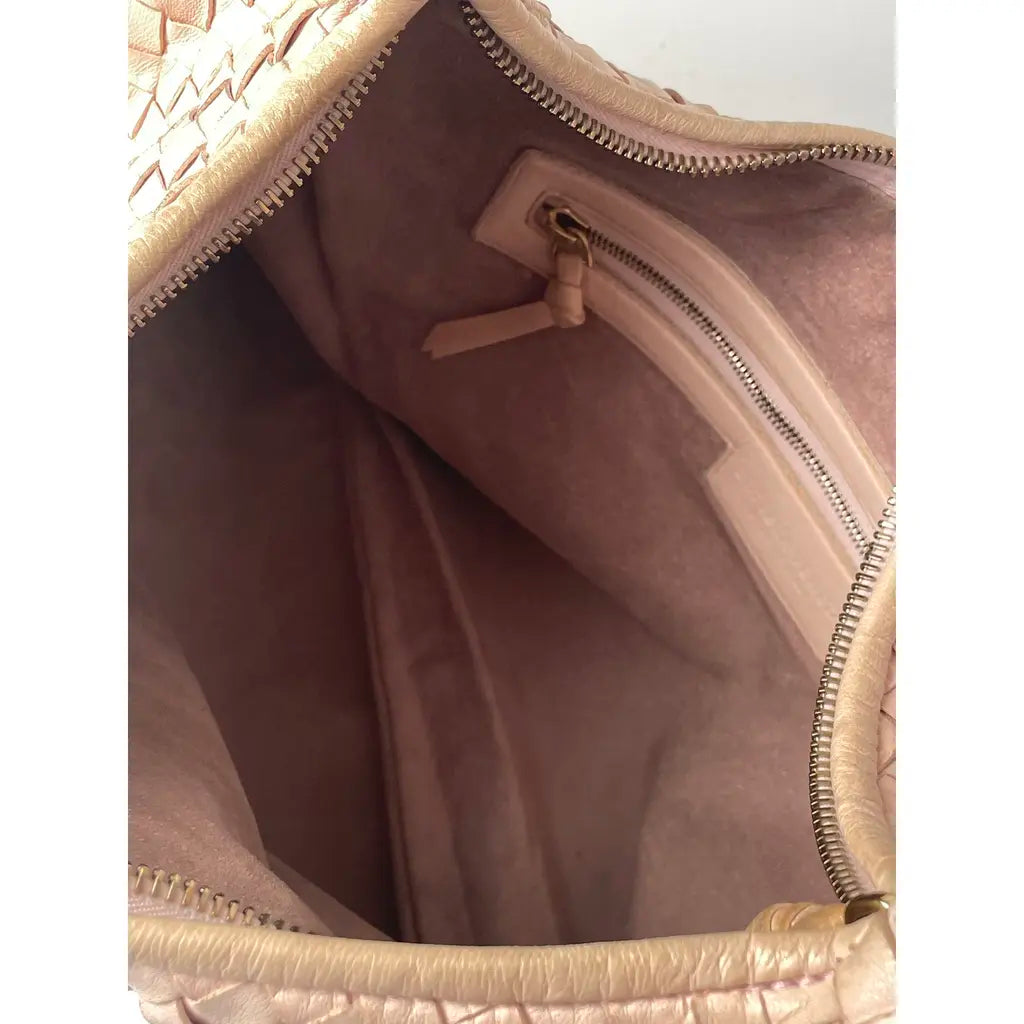 Bottega Veneta Medium Veneta Rose Powder Pink Shoulderbag