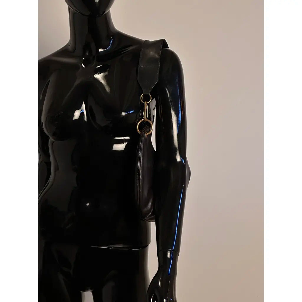 Gucci Half Moon Hobo Bag Black Leather 2003 by Tom Ford