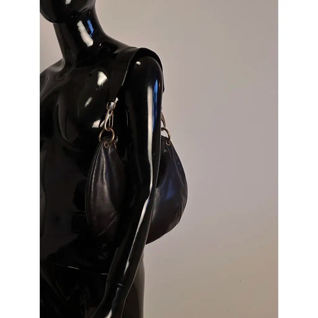 Gucci Half Moon Hobo Bag Black Leather 2003 by Tom Ford