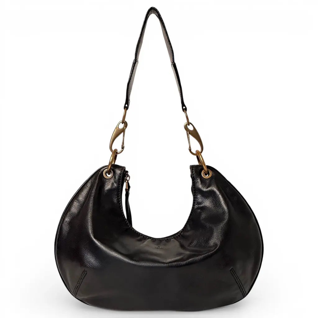 Gucci Half Moon Hobo Bag Black Leather 2003 by Tom Ford
