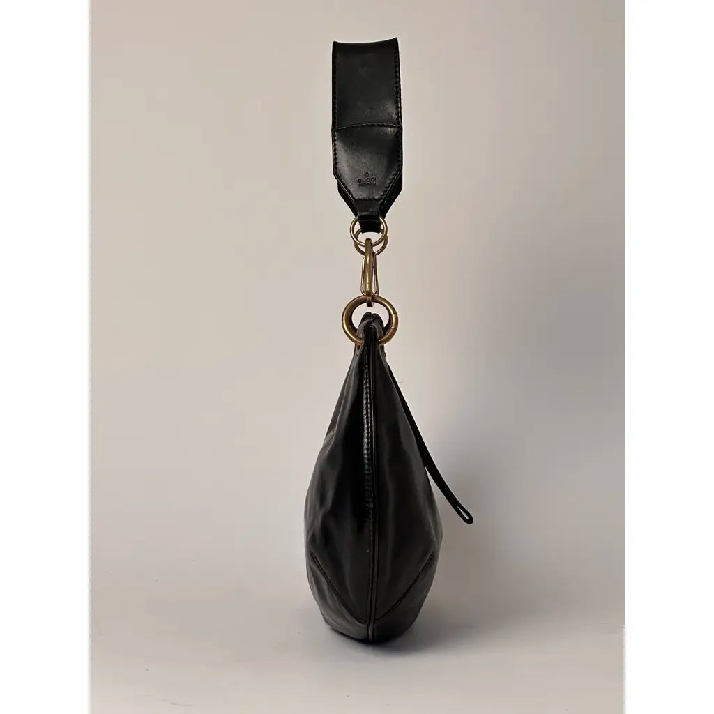 Gucci Half Moon Hobo Bag Black Leather 2003 by Tom Ford