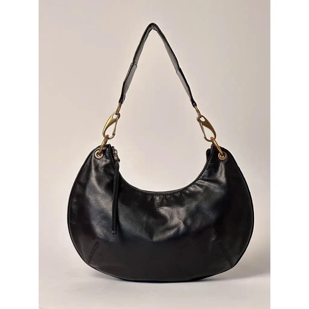 Gucci Half Moon Hobo Bag Black Leather 2003 by Tom Ford