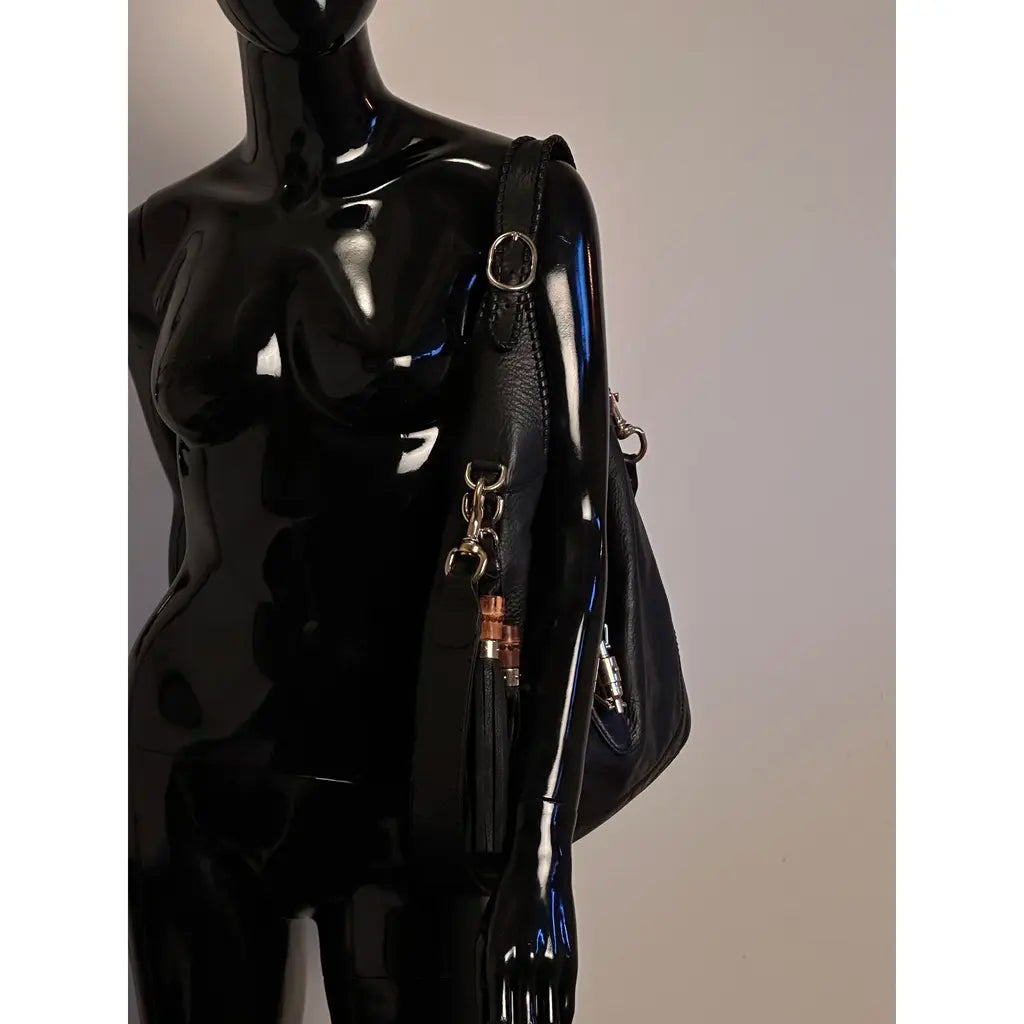 Gucci Medium Jackie 1961 Vintage Bamboo Black Leather Shoulderbag by Tom Ford