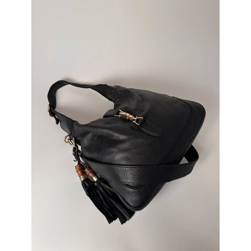 Gucci Medium Jackie 1961 Vintage Bamboo Black Leather Shoulderbag by Tom Ford