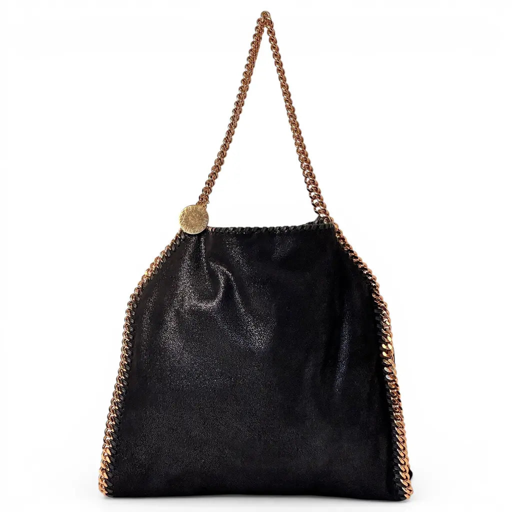 Stella McCartney Falabella Fold Over Tote Black Vegan Leather Shoulderbag