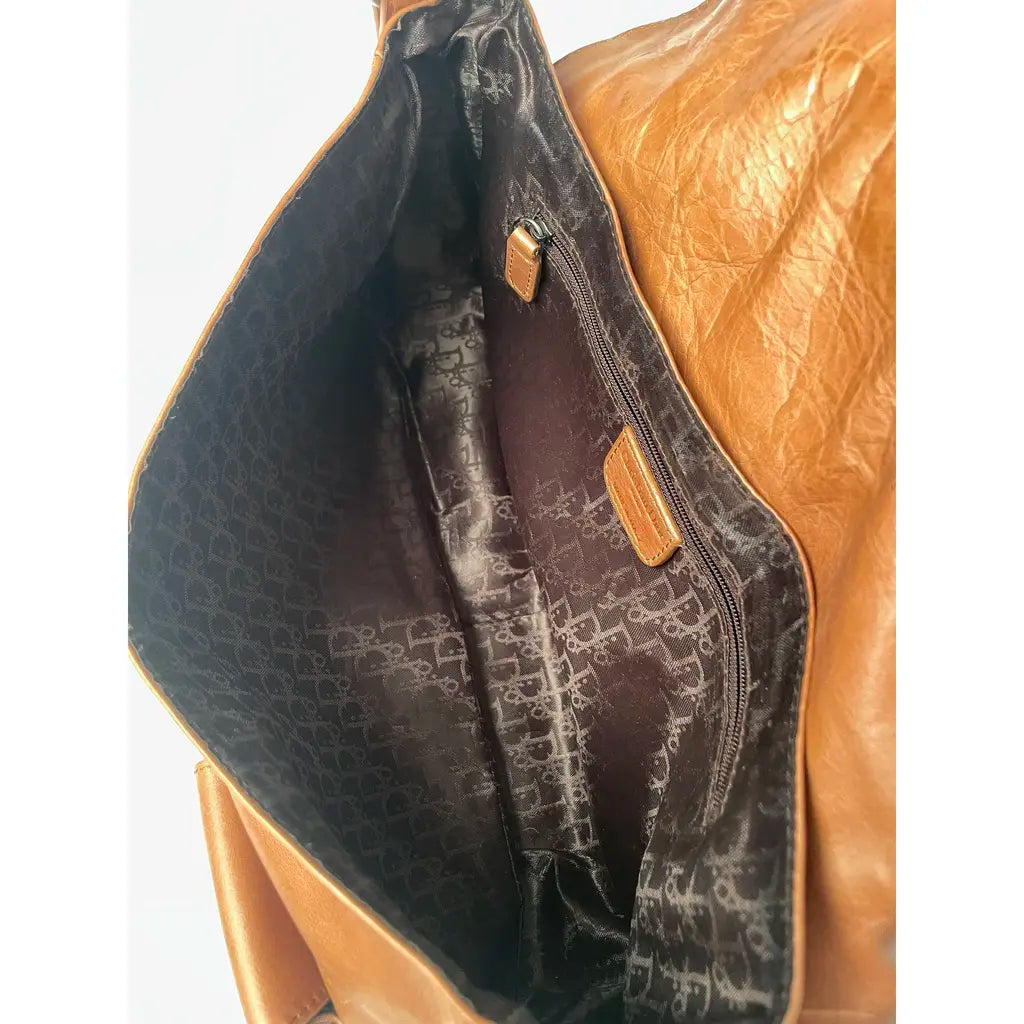 Christian Dior Gaucho Double Saddle Jumbo Brown Leather Shoulder bag