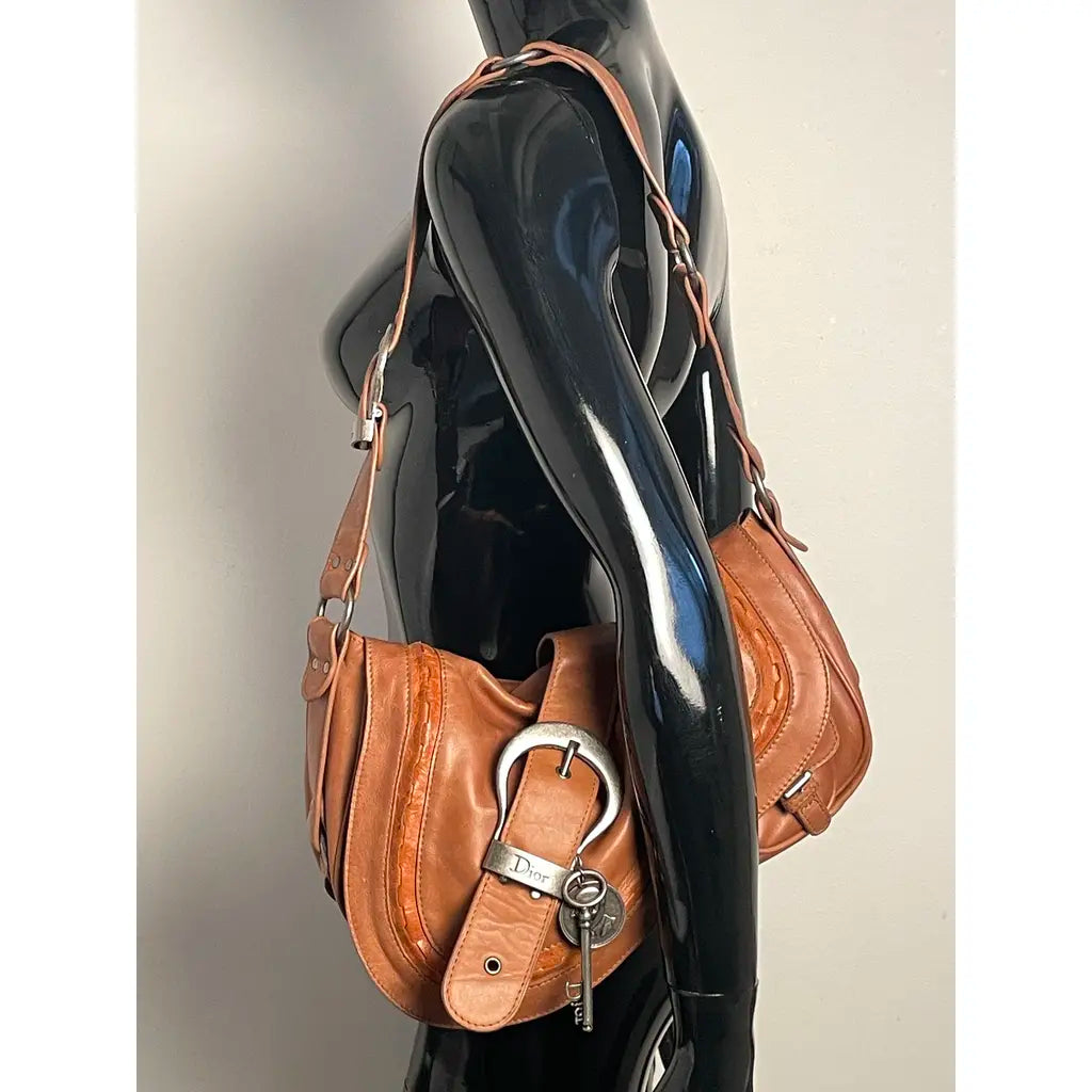 Christian Dior Gaucho Double Saddle Jumbo Brown Leather Shoulder bag