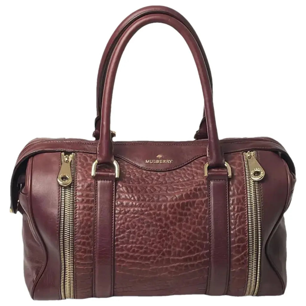 Mulberry Tasha Burgundy Brown Handbag