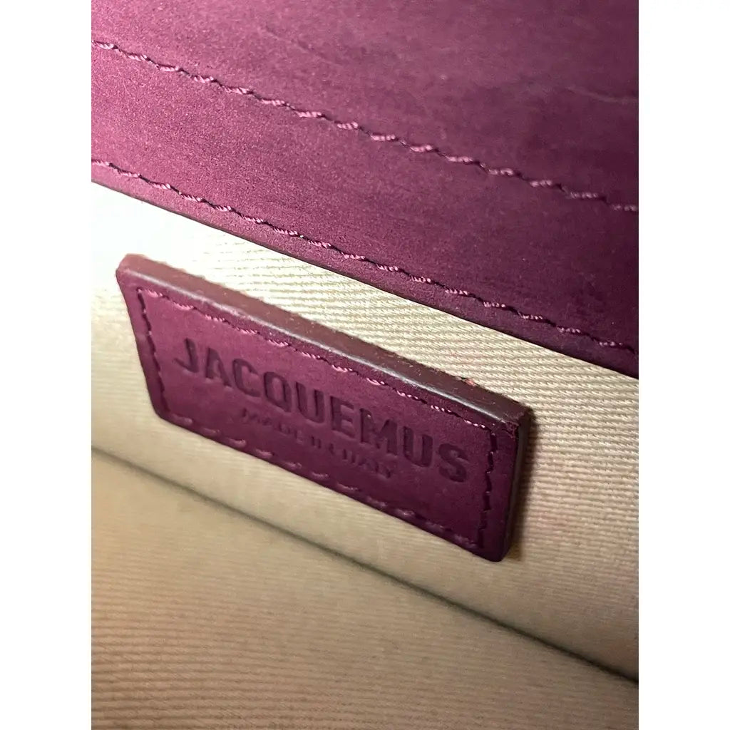 Jacquemus Le Bambino Crossbody Bag Red Burgundy Nubuck Leather
