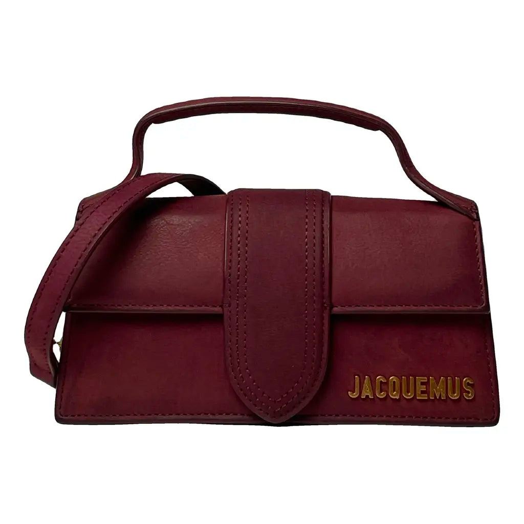Jacquemus Le Bambino Crossbody Bag Red Burgundy Nubuck Leather