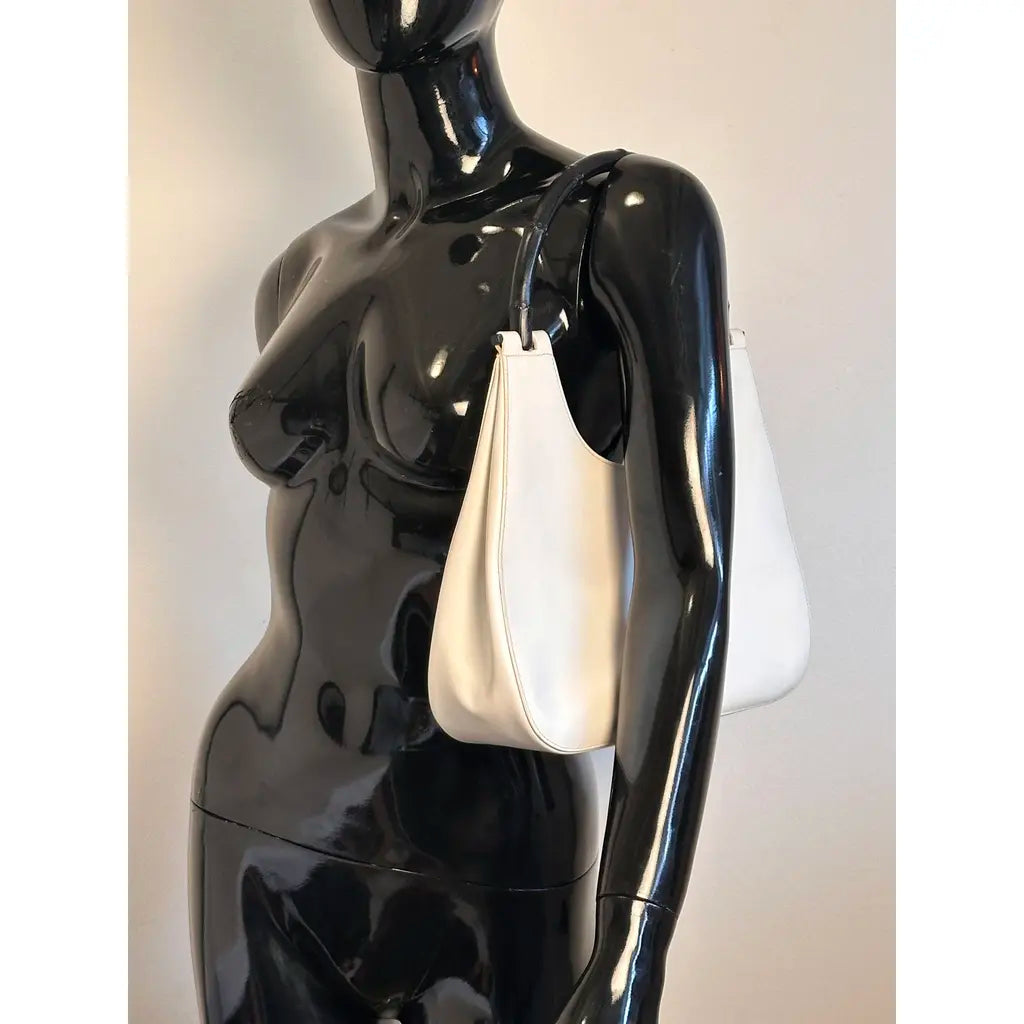 Gucci Jackie Bamboo Hobo White Leather Vintage Shoulderbag