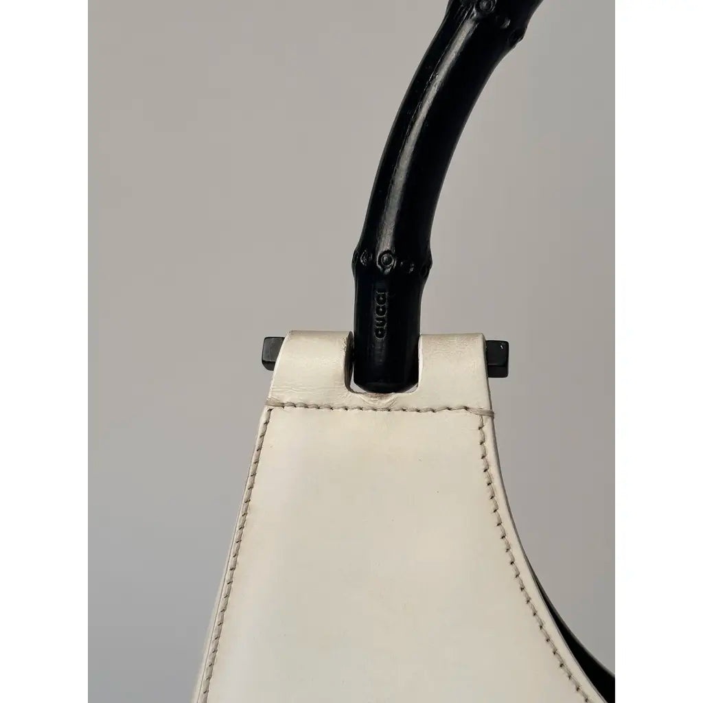 Gucci Jackie Bamboo Hobo White Leather Vintage Shoulderbag